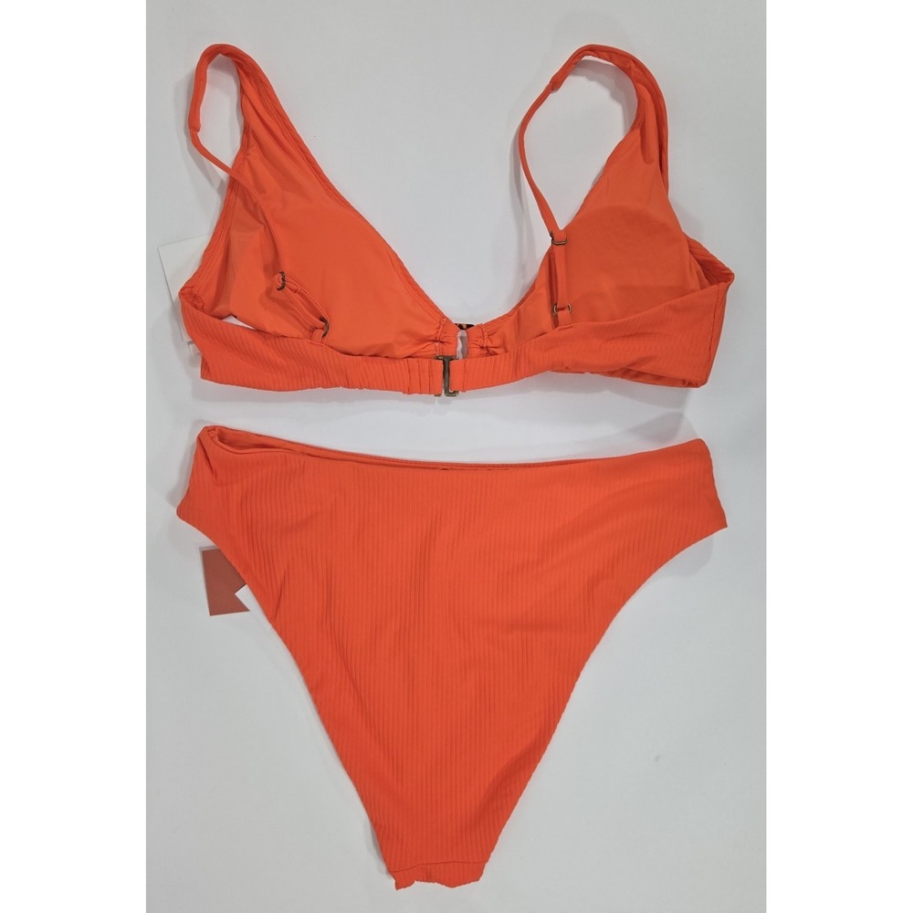 Andie Swim Womens Large 2-Piece Orange Vermillion Bikini NWT - Picture 4 of 11